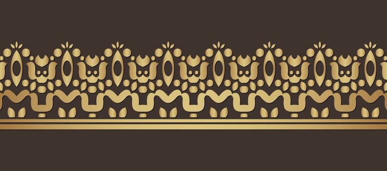 Elegant golden ornamental border template vector