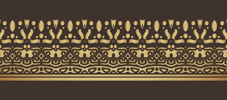 Elegant golden ornamental border template vector