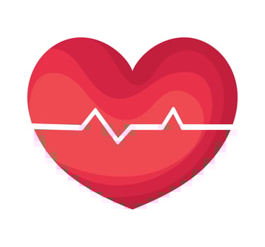 heart cardio with heartbeat vector