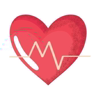 heart cardio with heartbeat vector