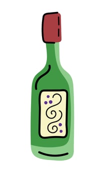 fresh wine bottle drink vector
