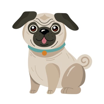 cute dog pug vector