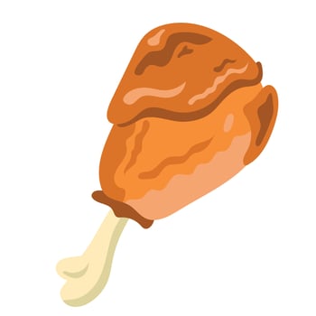 delicious chicken thigh vector