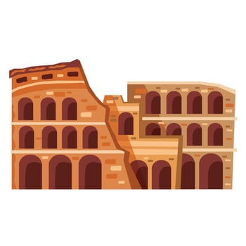 roman coliseum famous landmark vector