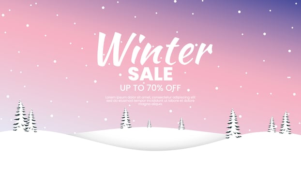 Winter sale background banner vector