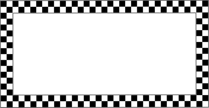 black white Checkerboard pattern, rectangle frame with copy space vector