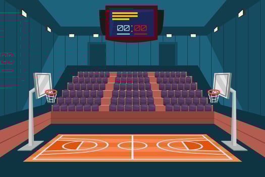 Indoor Basketball Court Background vector