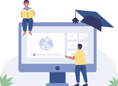 Learning from online education. Illustration png
