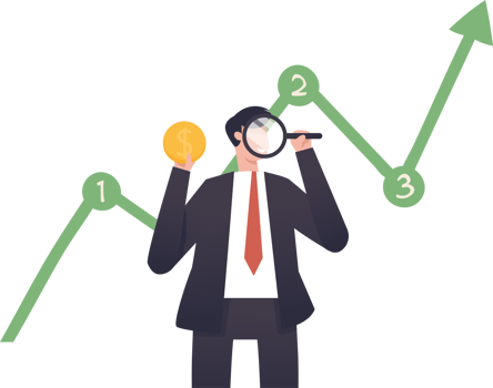 Stock market data analysis, Data visualization and report presentation or explanation. financial research professional or investment and economic forecast. illustration png
