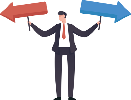 Choice of business or career. illustration png