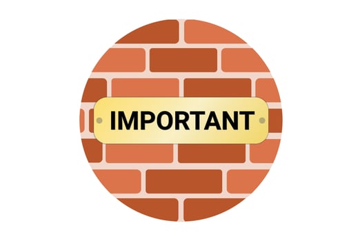 Important text vector on sign hanging