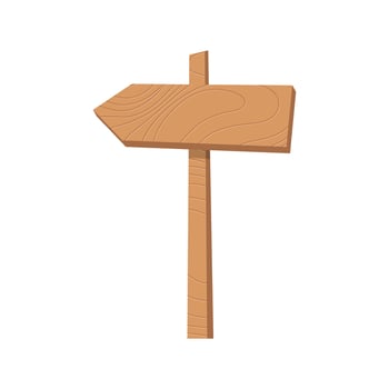 wooden board, wooden arrow direction, pointer road sign vector