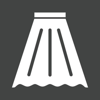 Skirt Glyph Inverted Icon vector