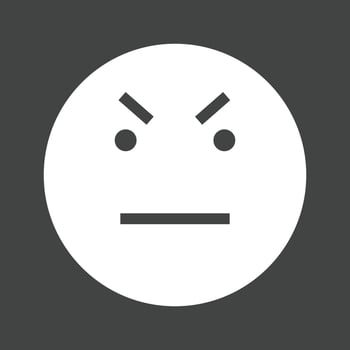 Angry Glyph Inverted Icon vector