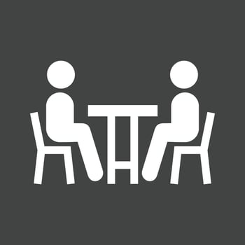 Meeting Glyph Inverted Icon vector