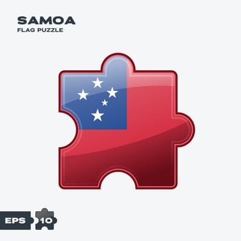 Samoa Flag Puzzle vector