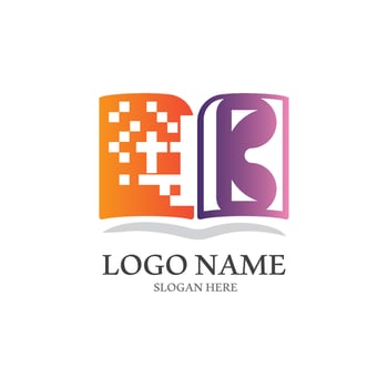 Digital book logo icon technology vector