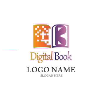 Digital book logo icon technology vector