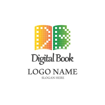 Digital book logo icon technology vector