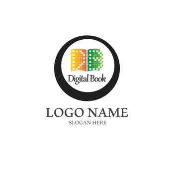 Digital book logo icon technology vector