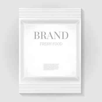 White Blank Food Snack Bag with Copy Space. vector