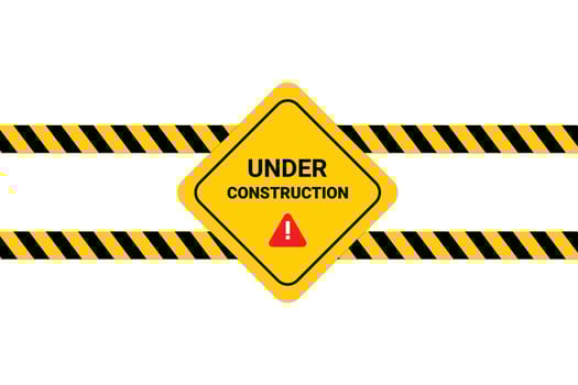 Realistic sign under construction Yellow vector. vector