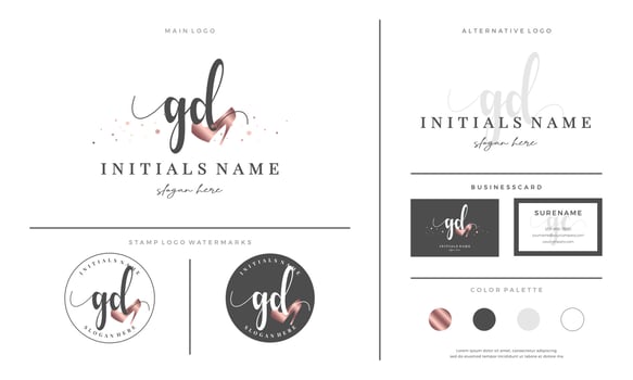 Handwriting letter GD G D Initial logo for High heel women shoes and female footwear vector