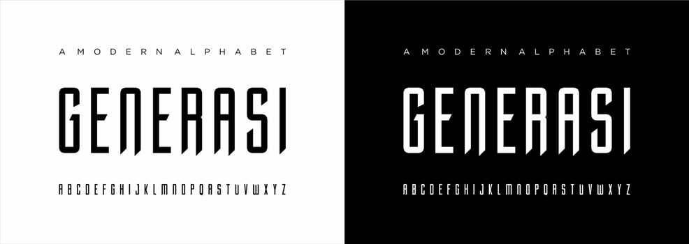 Japanese modern alphabet font  japan asian fonts style latin design vector