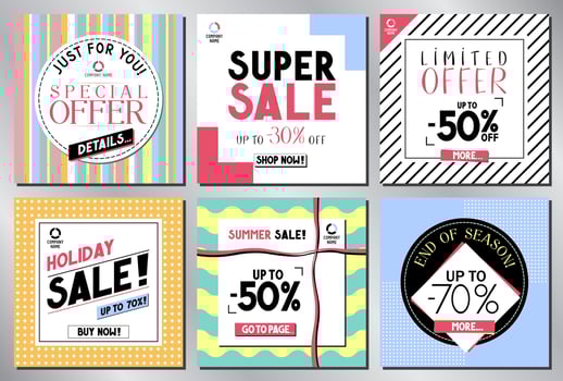 Set of Social Media Advertising Banners vector