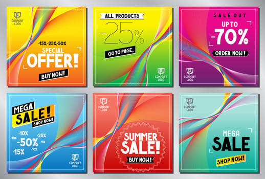 Set of Social Media Advertising Banners vector