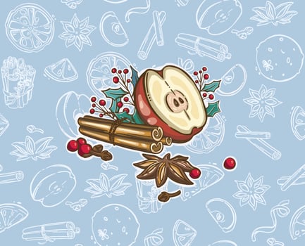 Christmas decorative ornaments, set. fir cone vector