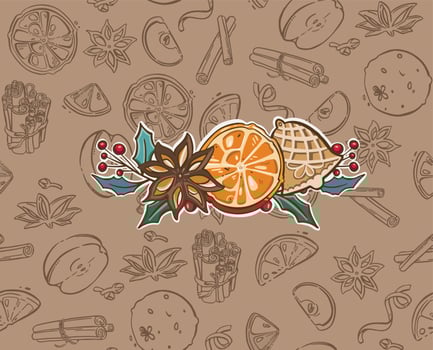Christmas decorative ornaments, set. fir cone vector