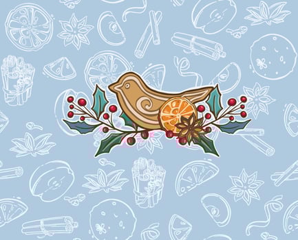 Christmas decorative ornaments, set. fir cone vector