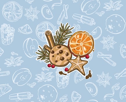 Christmas decorative ornaments, set. fir cone vector