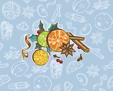 Christmas decorative ornaments, set. fir cone vector