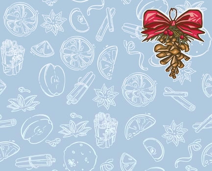 Christmas decorative ornaments, set. fir cone vector