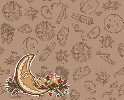 Christmas decorative ornaments, set. fir cone vector