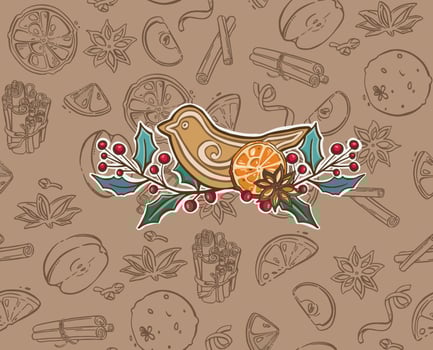 Christmas decorative ornaments, set. fir cone vector