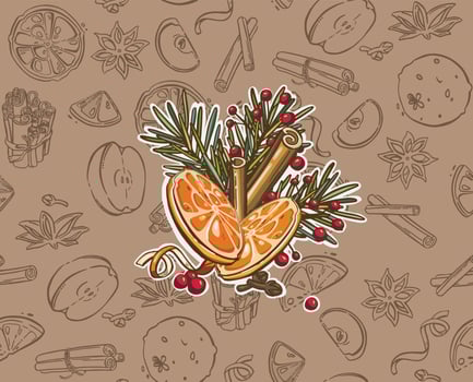 Christmas decorative ornaments, set. fir cone vector
