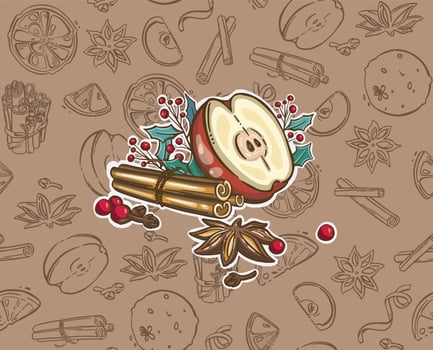 Christmas decorative ornaments, set. fir cone vector