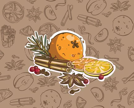 Christmas decorative ornaments, set. fir cone vector