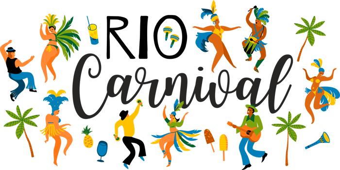 People dance. Brazilian carnival. Illustration png