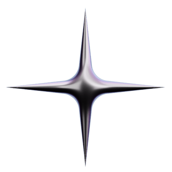 Abstract Star 3D Shape. Gradient Color. png