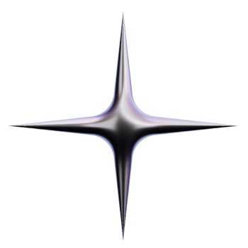 Abstract Star 3D Shape. Gradient Color. png