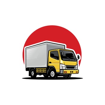 freight delivery truck, semi truck, dump truck isolated vector