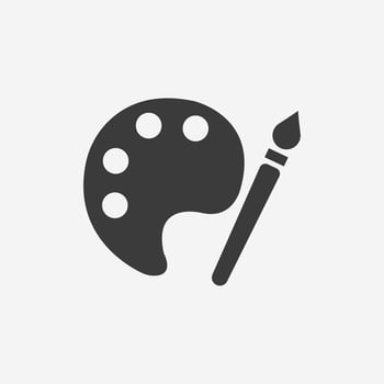 palette, art, painter, brush icon vector symbol sign
