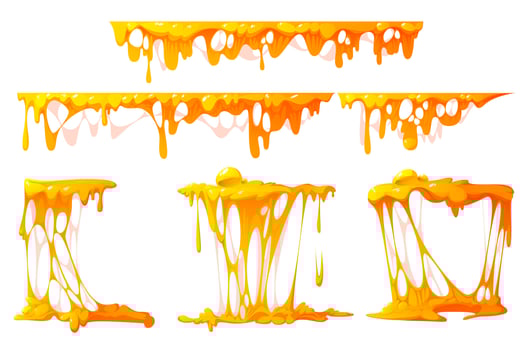 Melted cheese pieces isolated on white background vector
