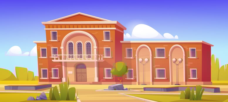 University, college or public library building vector