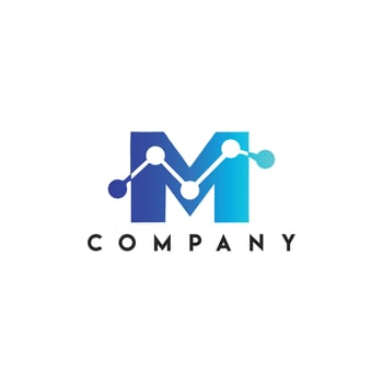 Market Point Logo, letter M technology logo vector