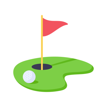 Golf clubs and balls for sporting events on the grass. png
